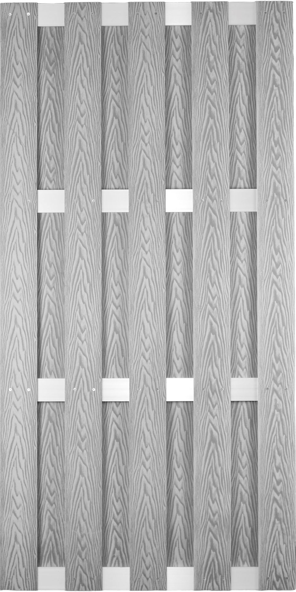DALIAN-Serie ALU/Grau gebürstet 180 x 180 cm WPC-Bretterzaun2
